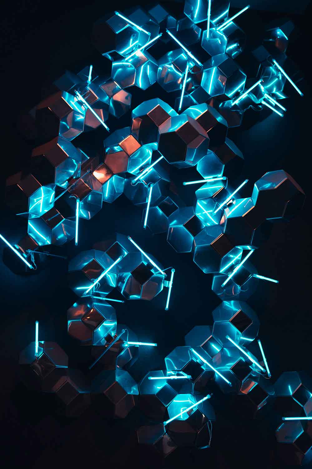 Visualization of carbon atoms in a crystalline structure