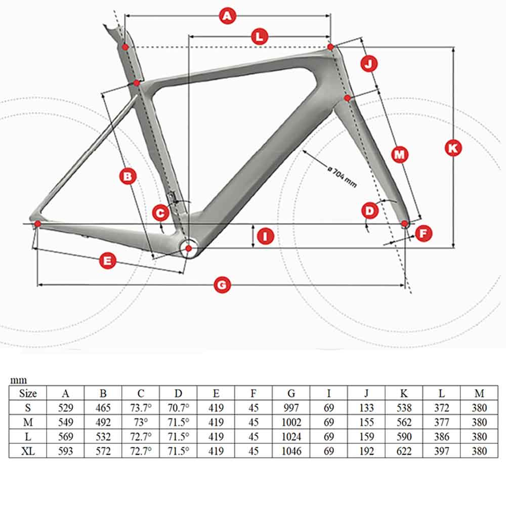 FM406 FSA Motor Electric Bike Frame Geometry
