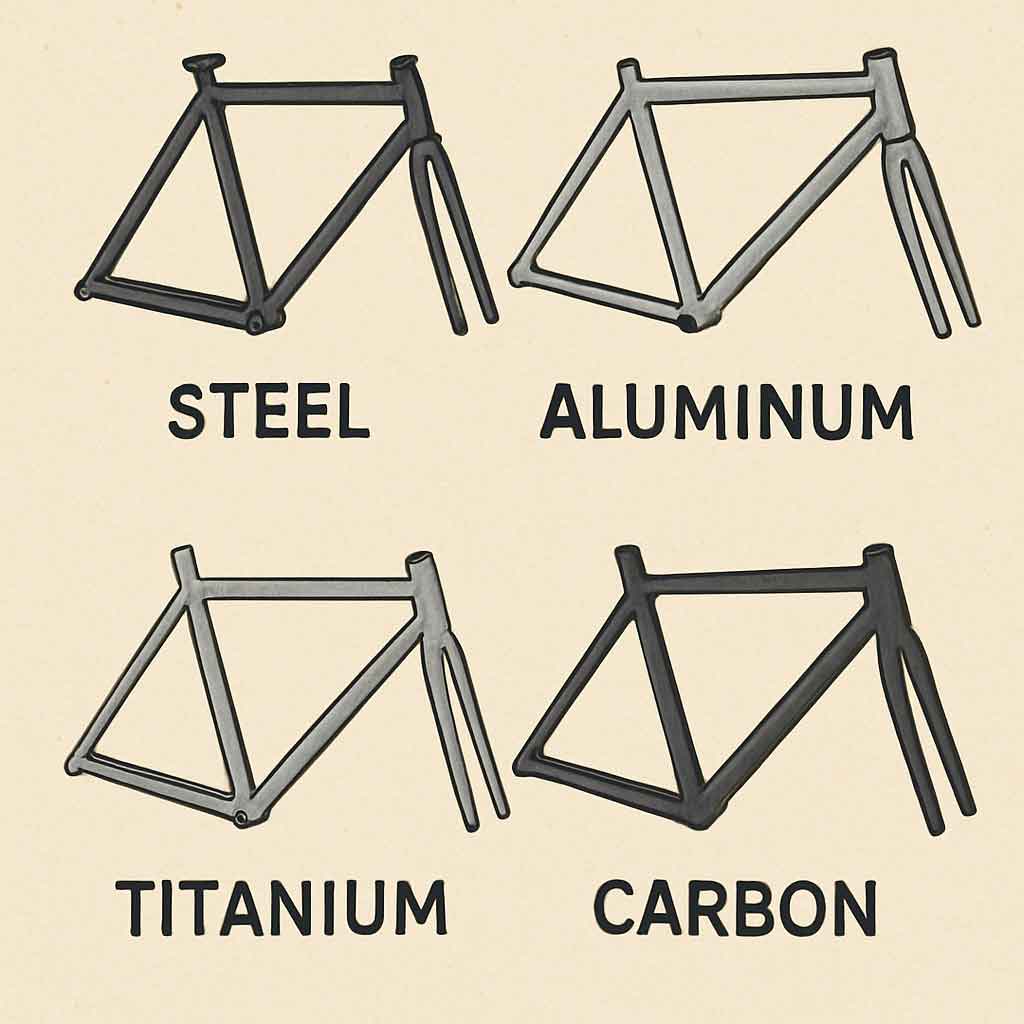Different materials used in bike frames