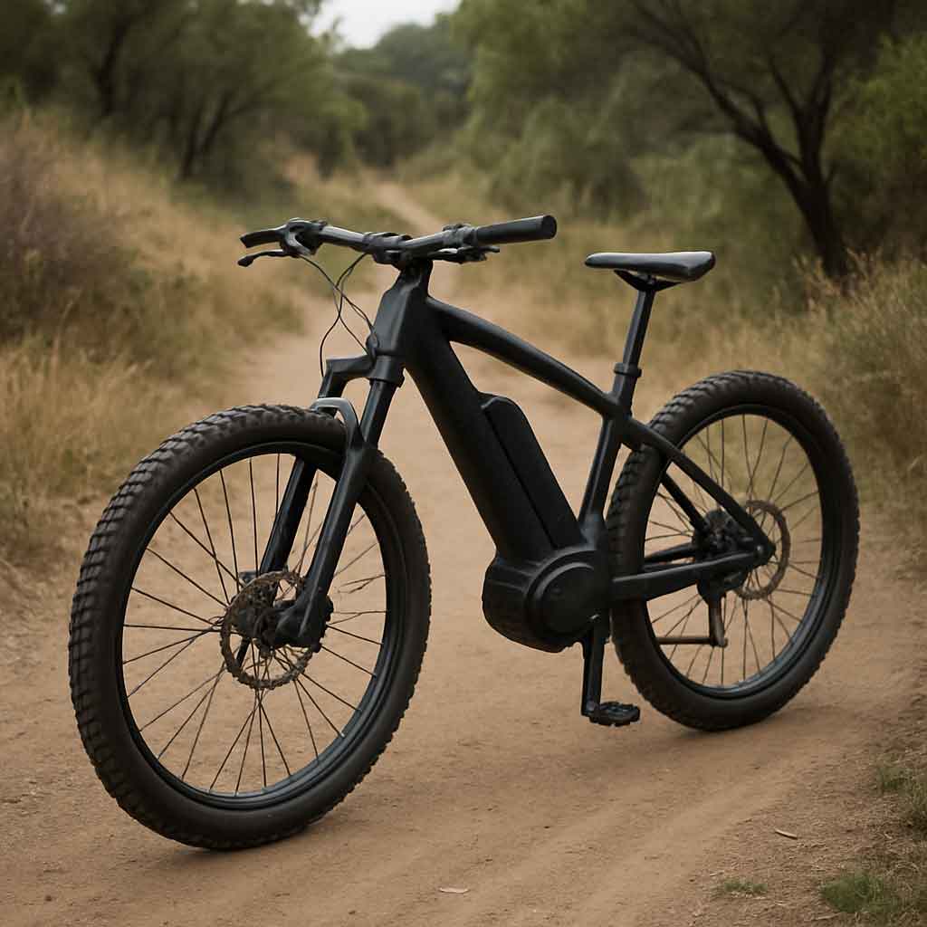 carbon fiber electric bike on a trail