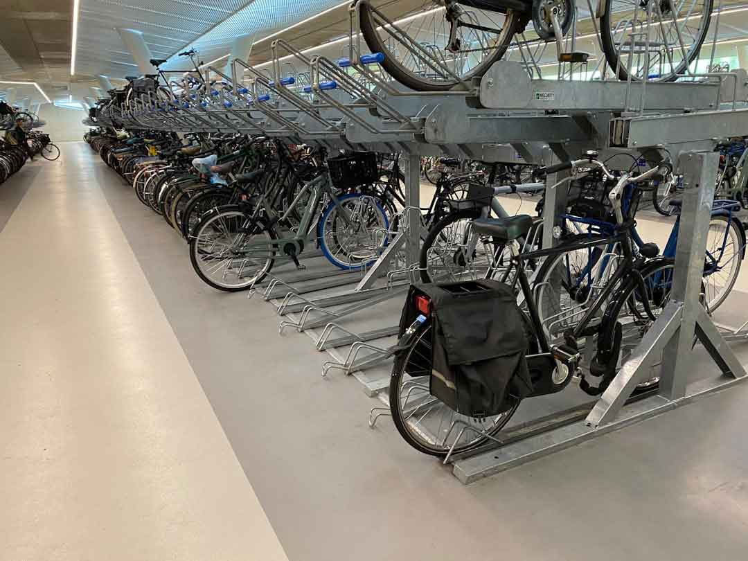 Variety of bicycle frames in a store