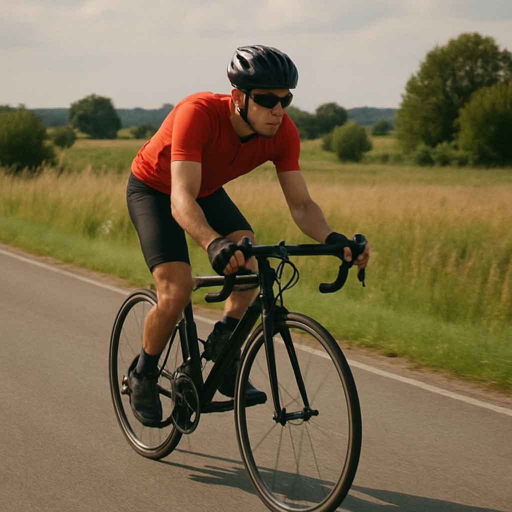 Cyclist on a road bike