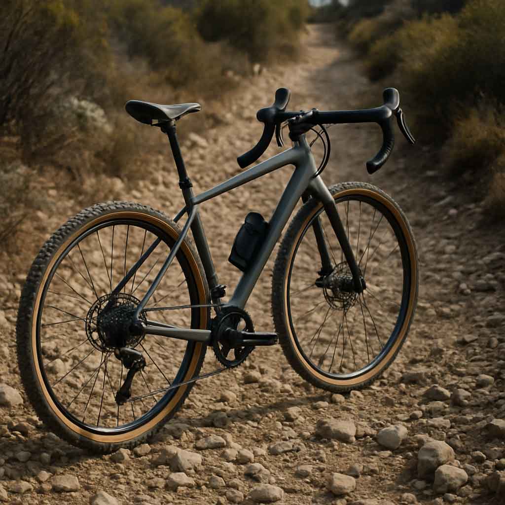 Gravel bike on rocky trail