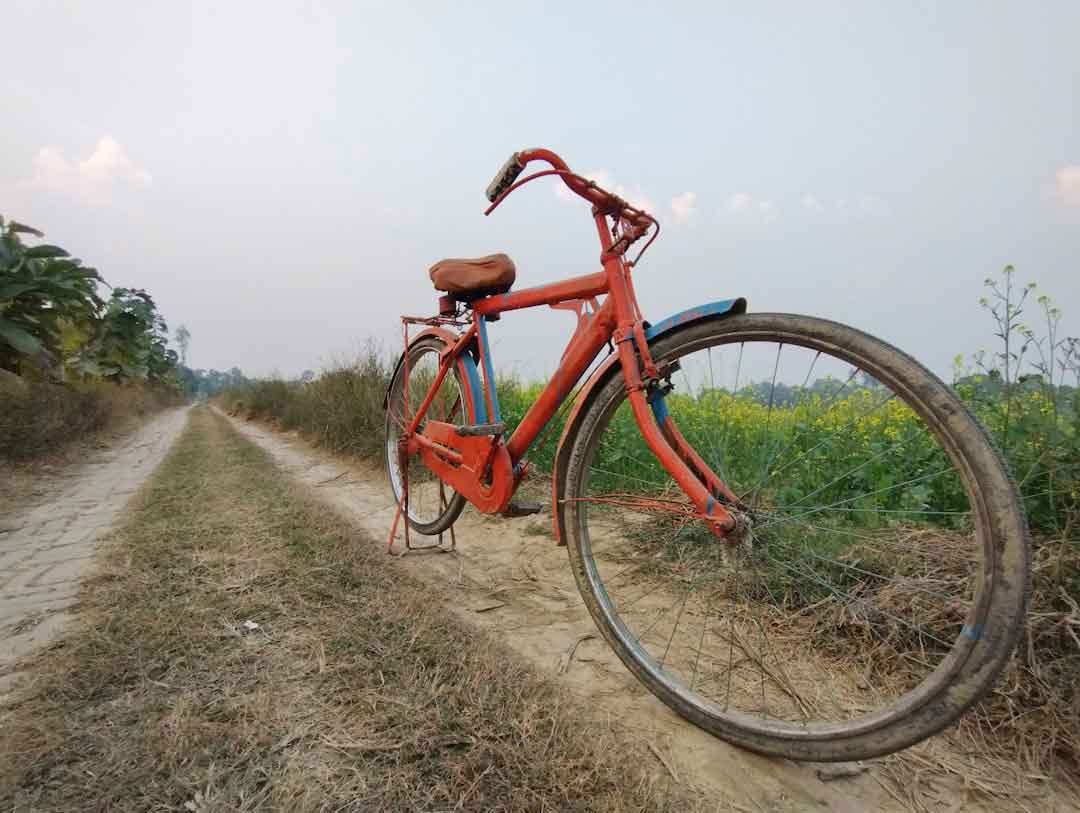 Gravel bike on the road