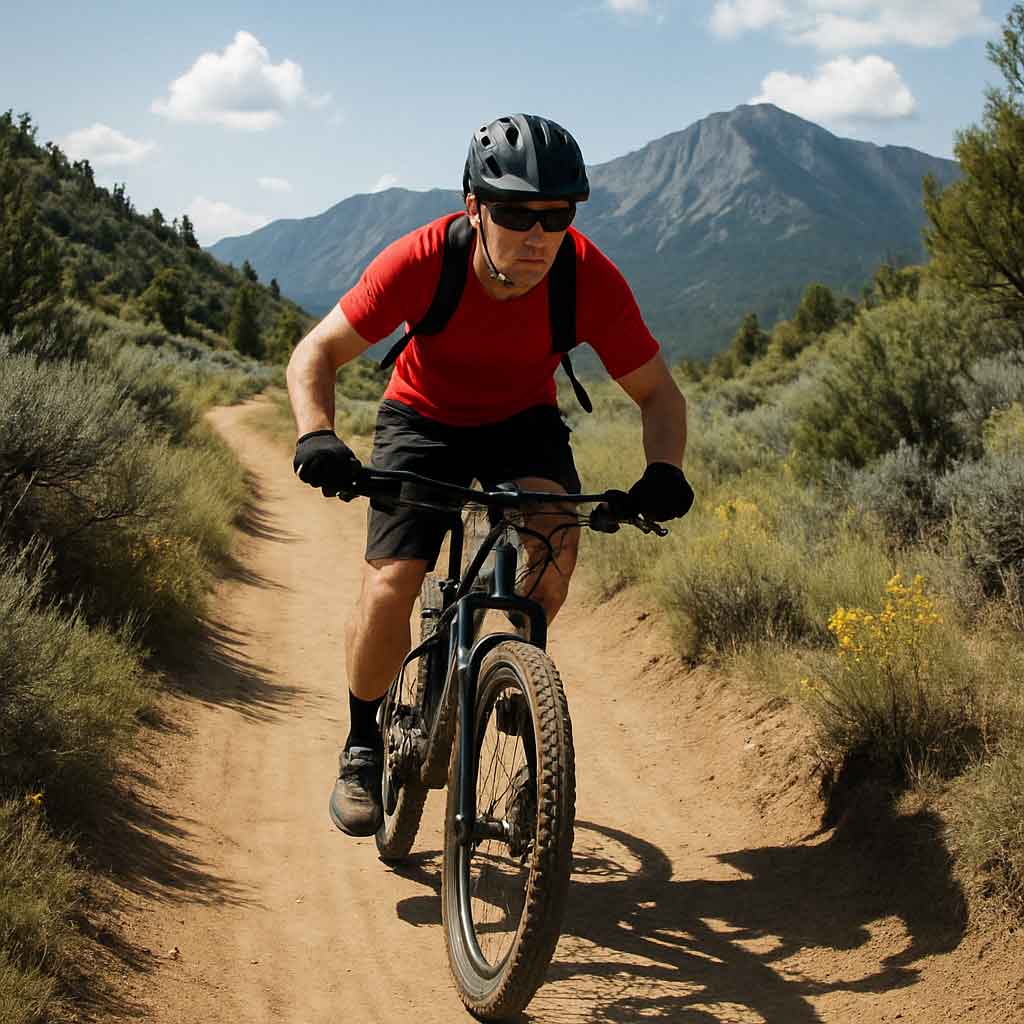 Mountain biker on a trail