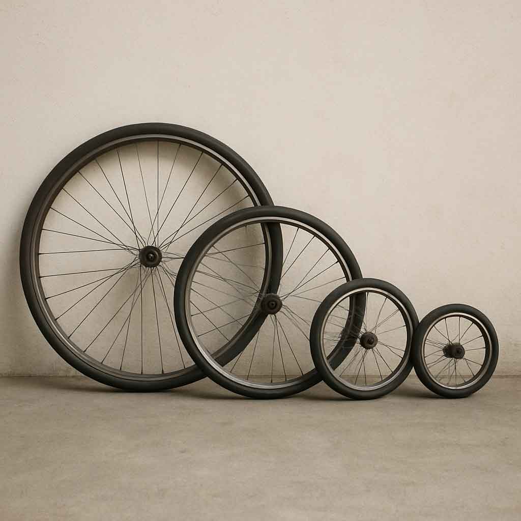 Bike wheels of different sizes