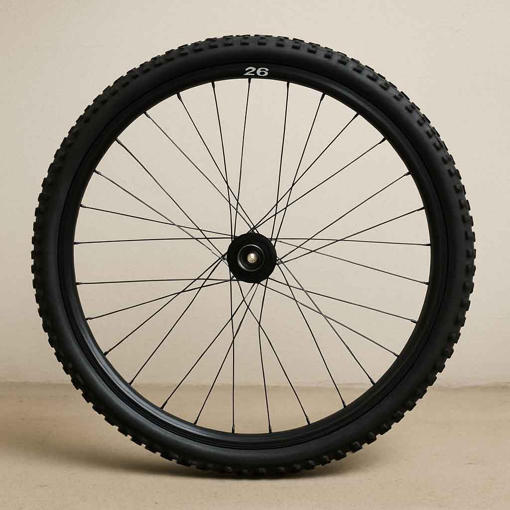 A lightweight 26 inch mountain bike wheel