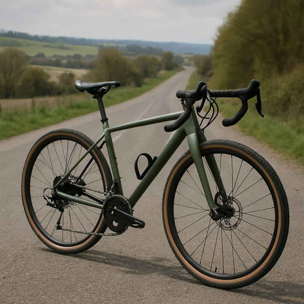 gravel bike on the road