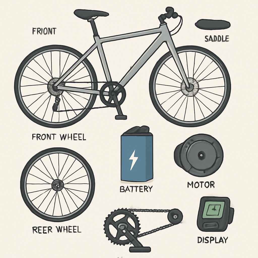 Components of a lightweight electric bicycle