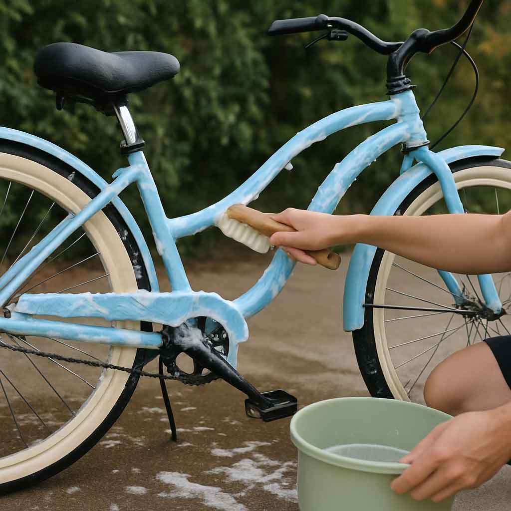Cleaning a beach cruiser bike