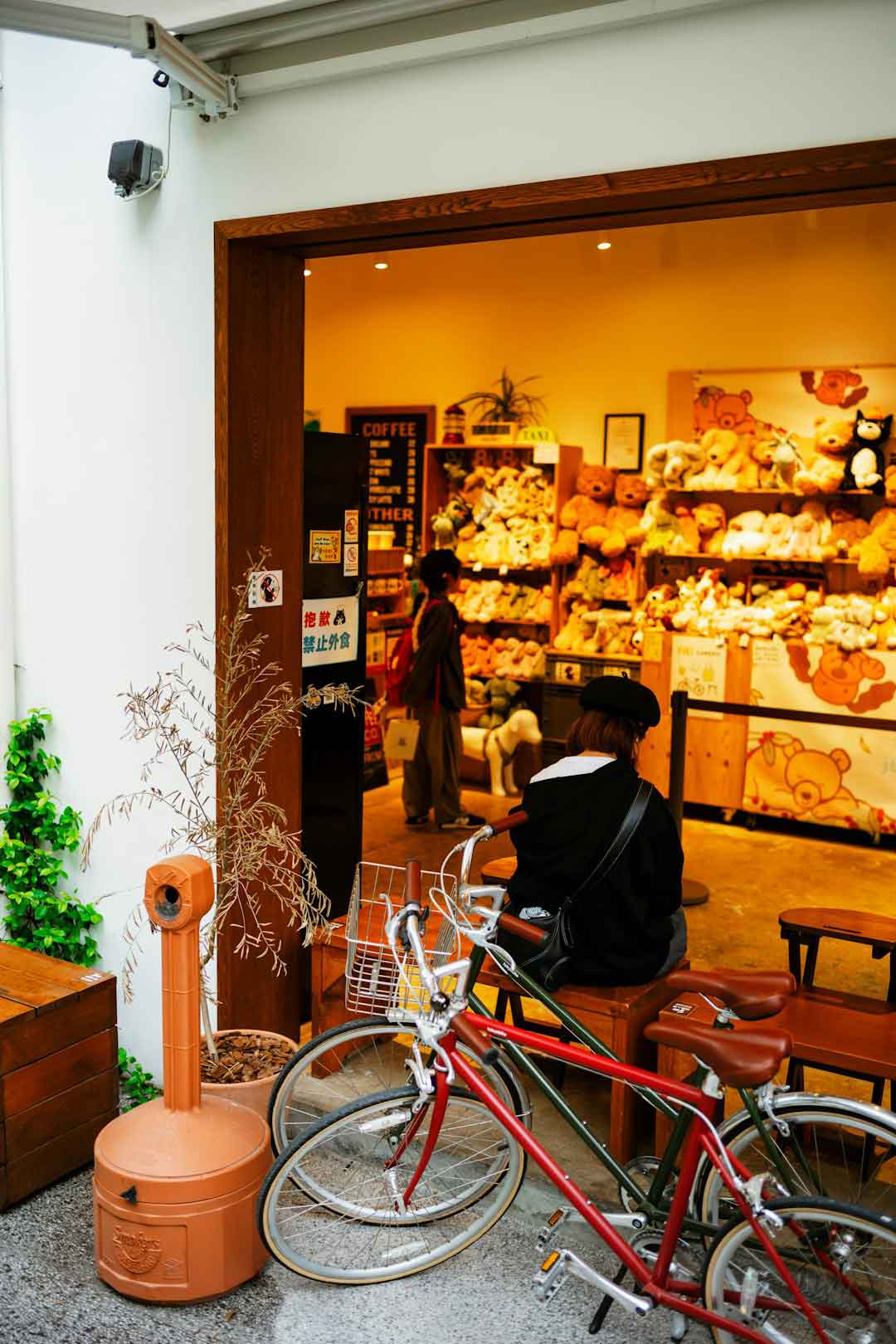 Cyclist choosing a bike in a shop