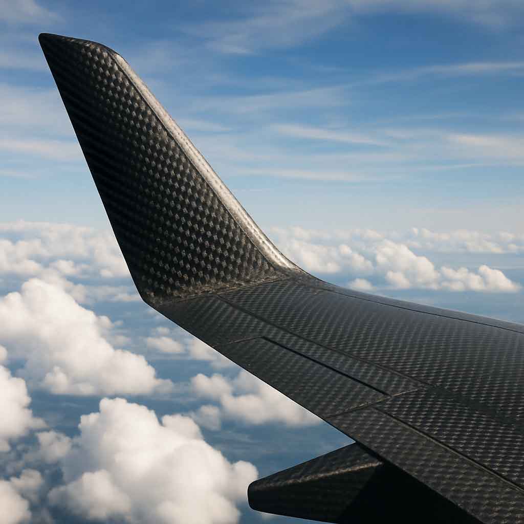 Airplane wing made from carbon fiber