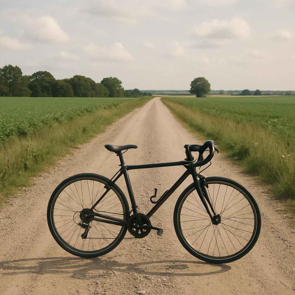 Gravel road with a bike
