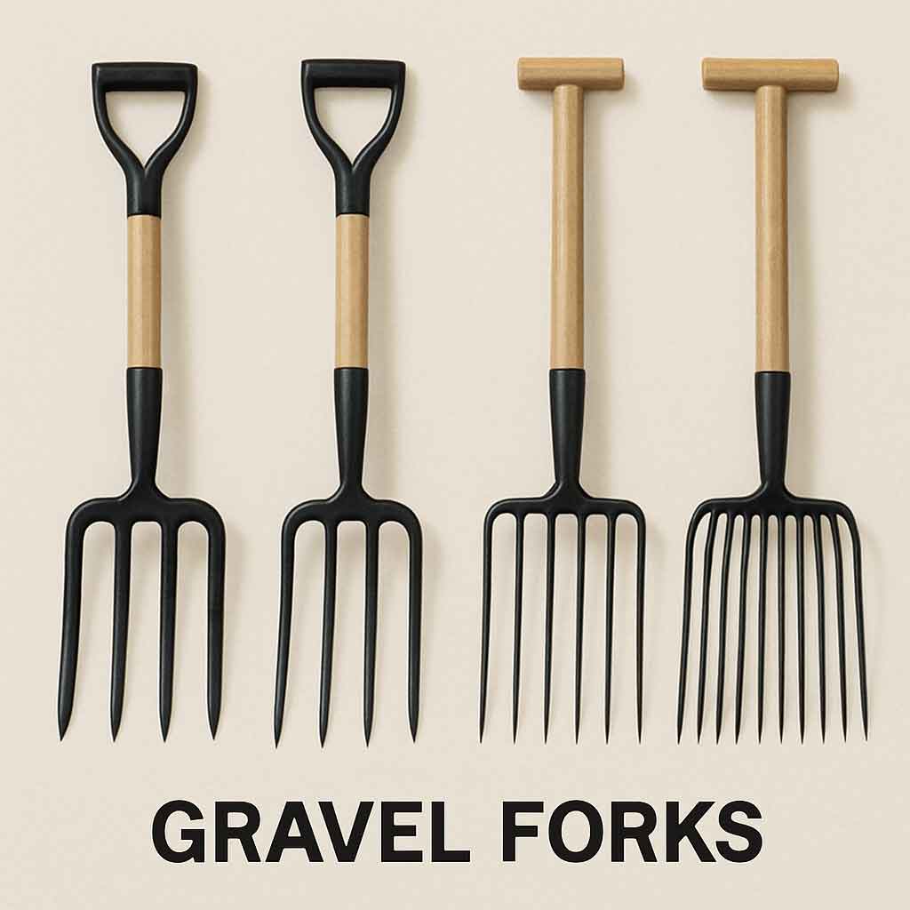 Image of different types of gravel forks