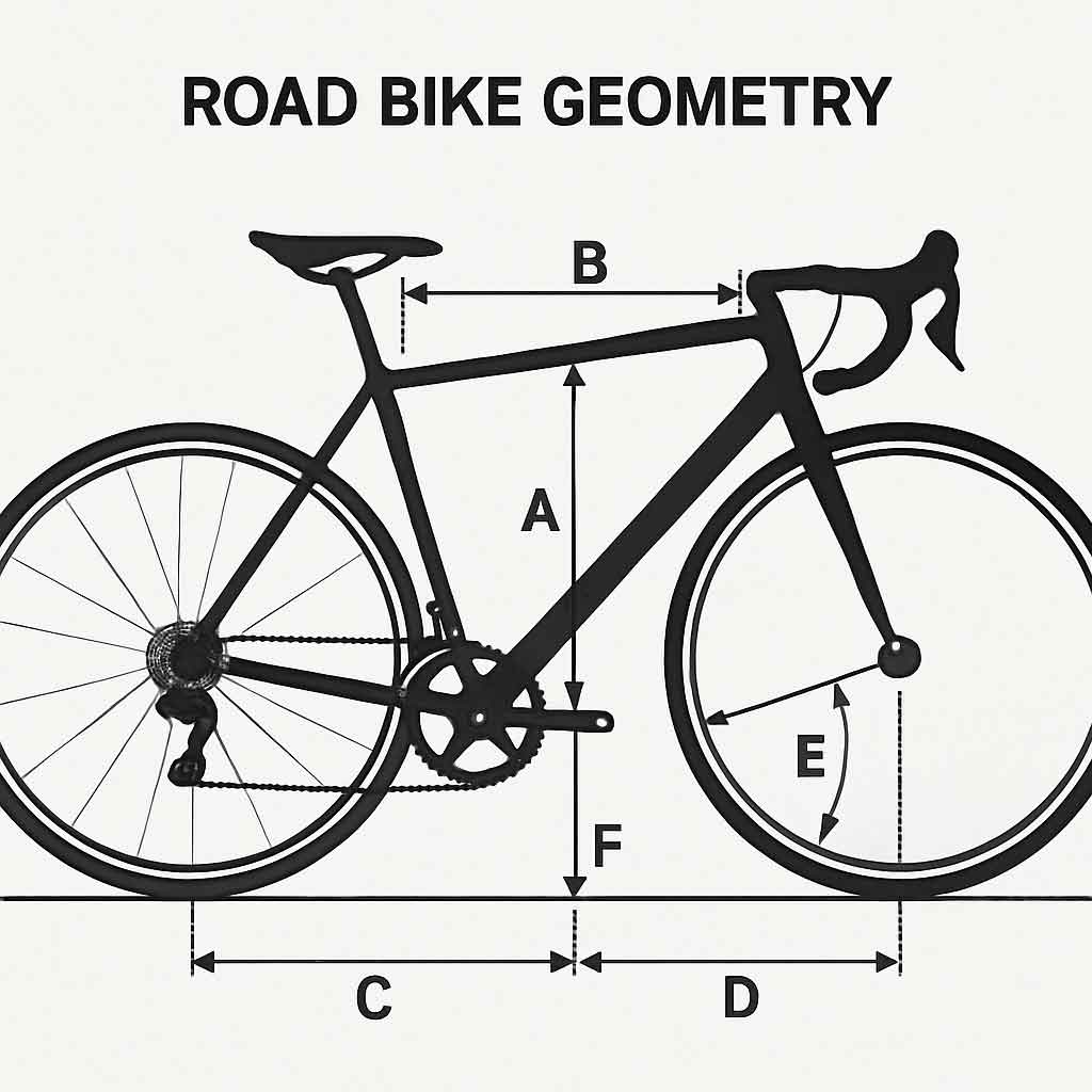 Road bike geometry illustration