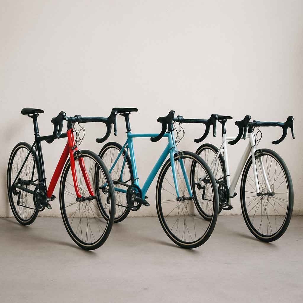 A selection of road bikes