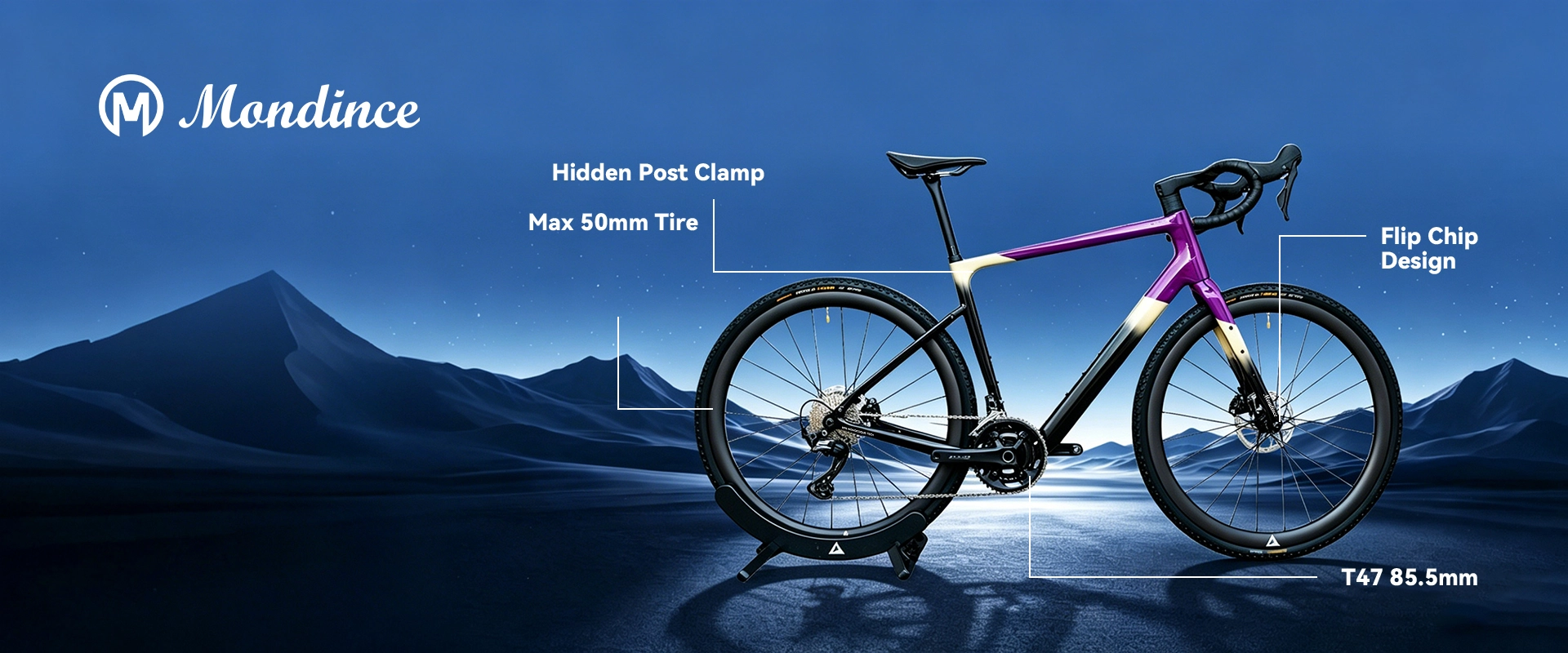 Relaxed Carbon Gravel Bike Frame FM306 - Mondince Carbon Frame
