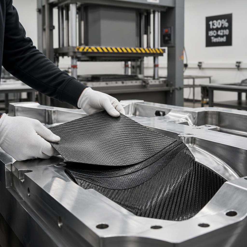 Mondince carbon fiber frame manufacturing and ISO testing