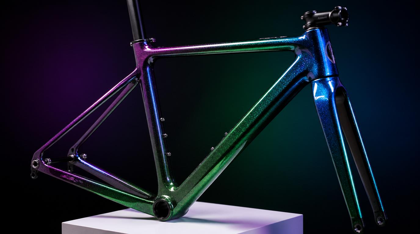 Chameleon paint on carbon gravel frame