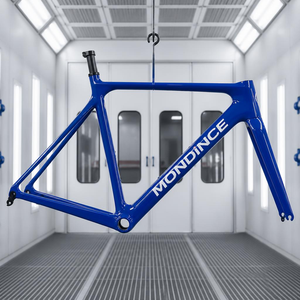 Mondince custom painted carbon frame in RAL 5005 blue