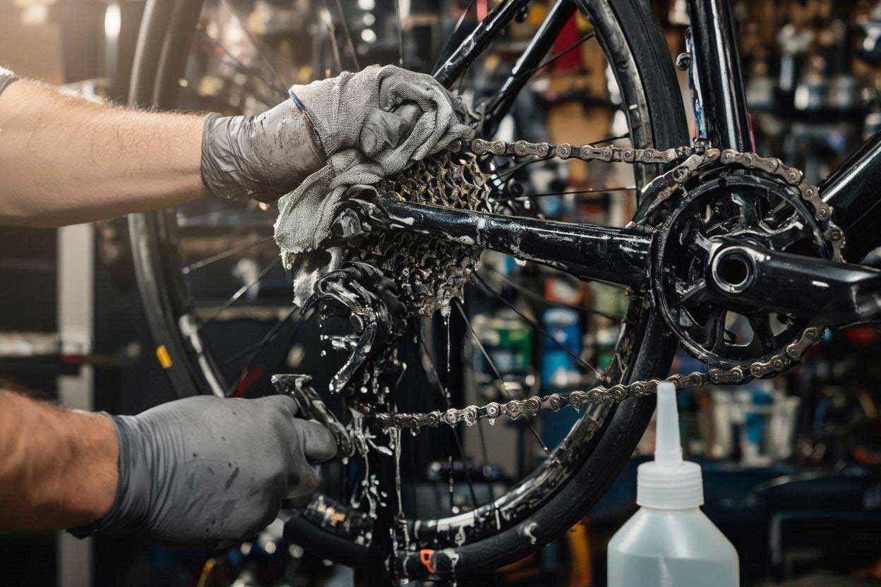 Cleaning a bike chain