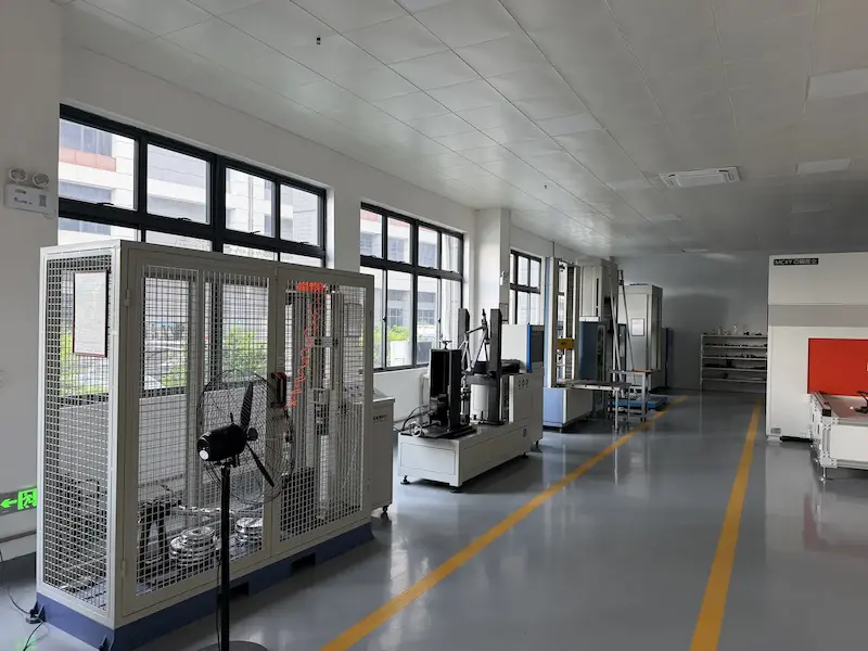 Mondince carbon bike frame testing laboratory with multiple test machines